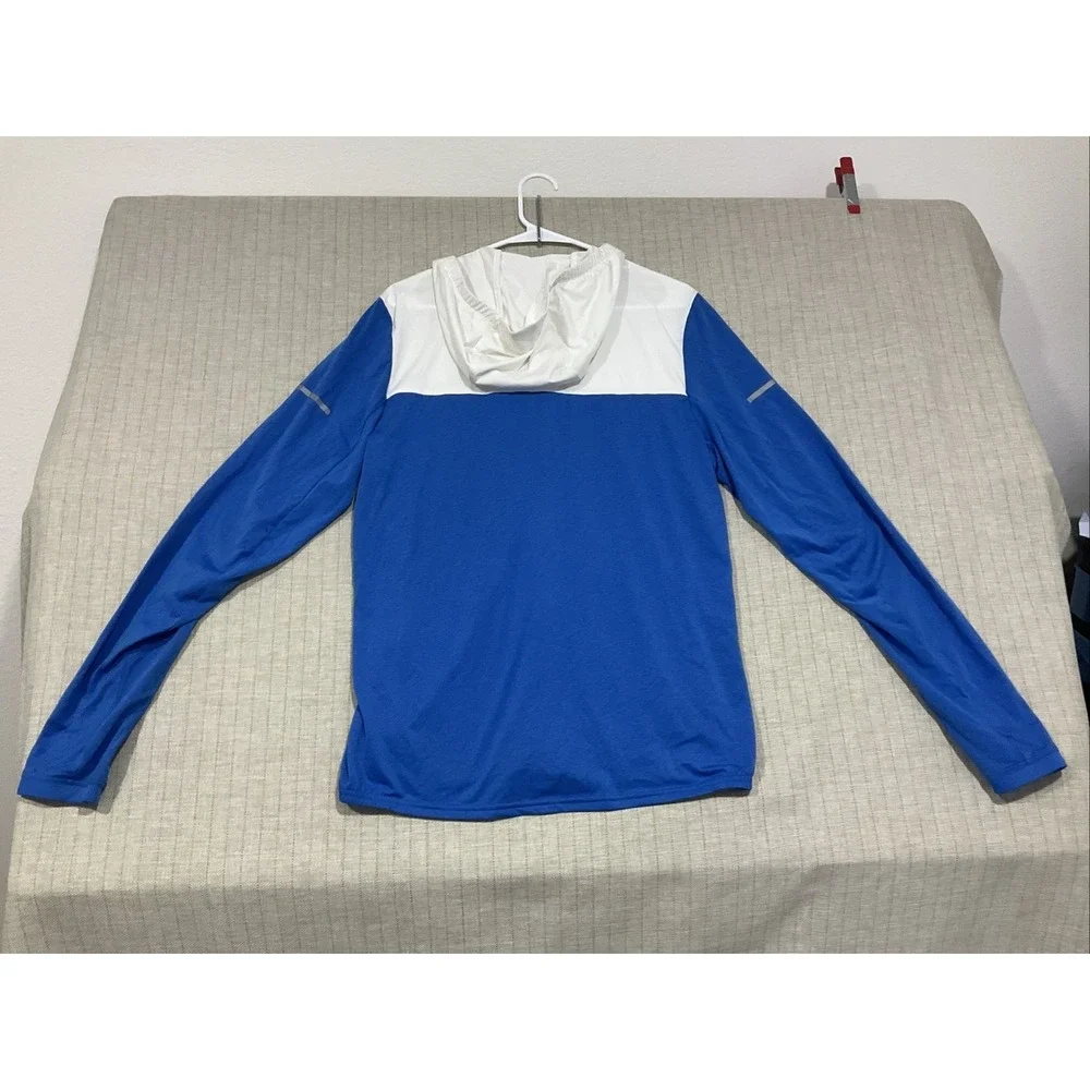 Adidas Beyond The Run Zip Jacket Stretch Sweatshirt Men AI7567 Blue White M